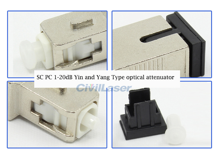 1-20dB SC PC Yin and Yang Type optical attenuator CATV, MANs, WANs Accurate Attenuation